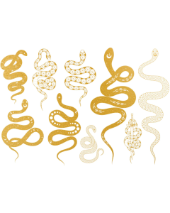 Gold Snakes Overglaze Decal