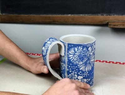 Forming a Handled Cup with an Underglaze Printed Slab Part 2