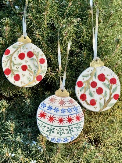 DIY Ceramic Ornaments with Texture and Gold