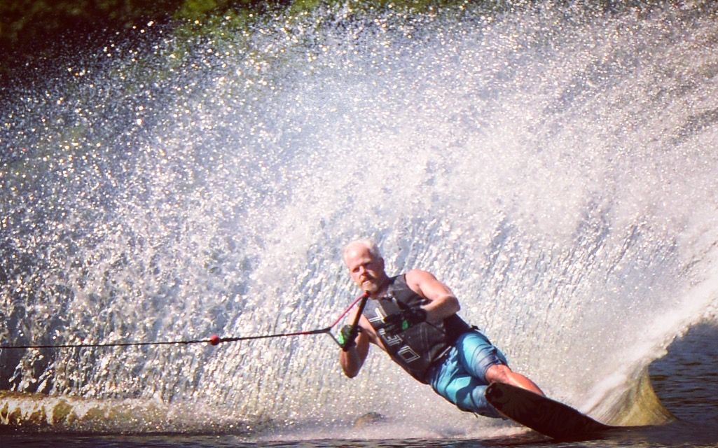 Michael Cole water-skiing